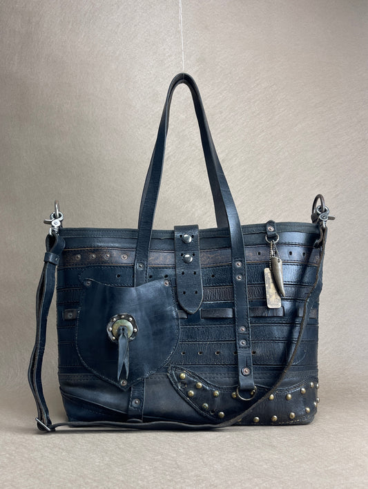 Tote - Black Vintage Leather 'Houdini'