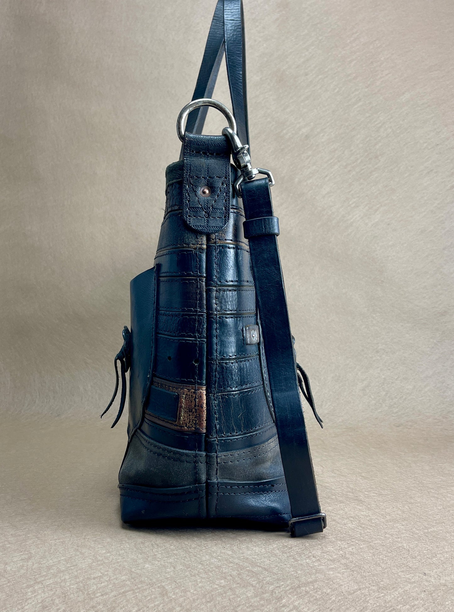 Tote - Black Vintage Leather 'Houdini'