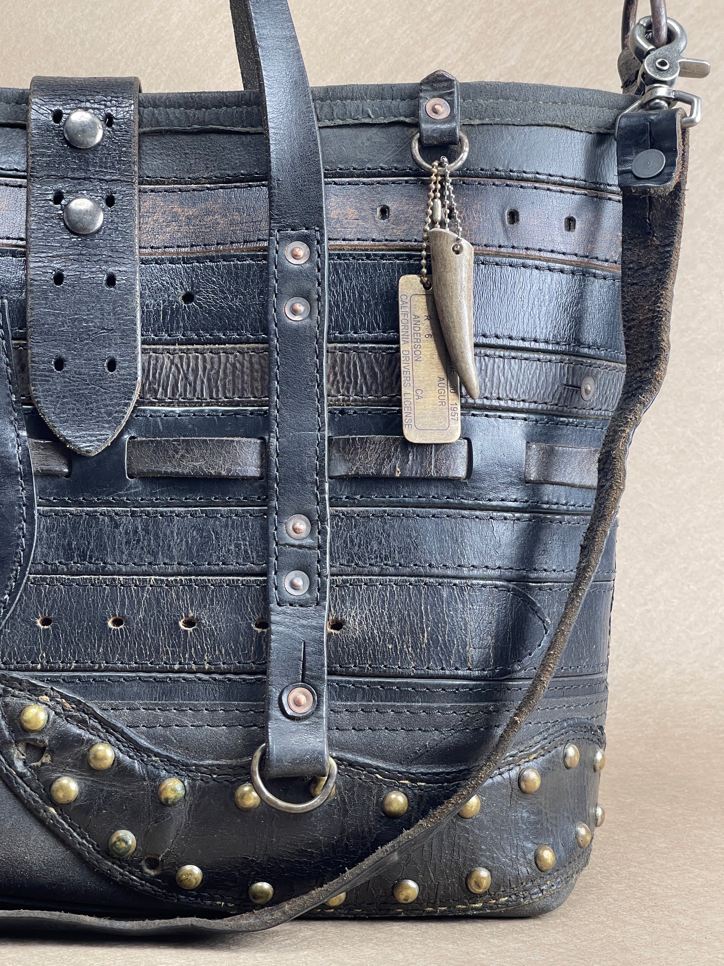 Tote - Black Vintage Leather 'Houdini'