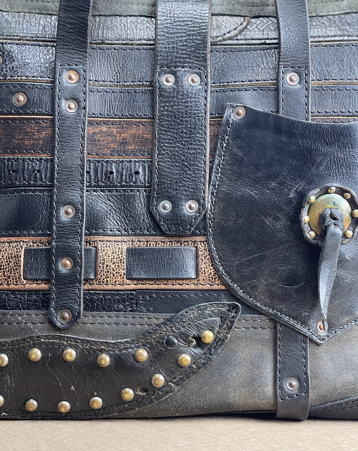 Tote - Black Vintage Leather 'Houdini'