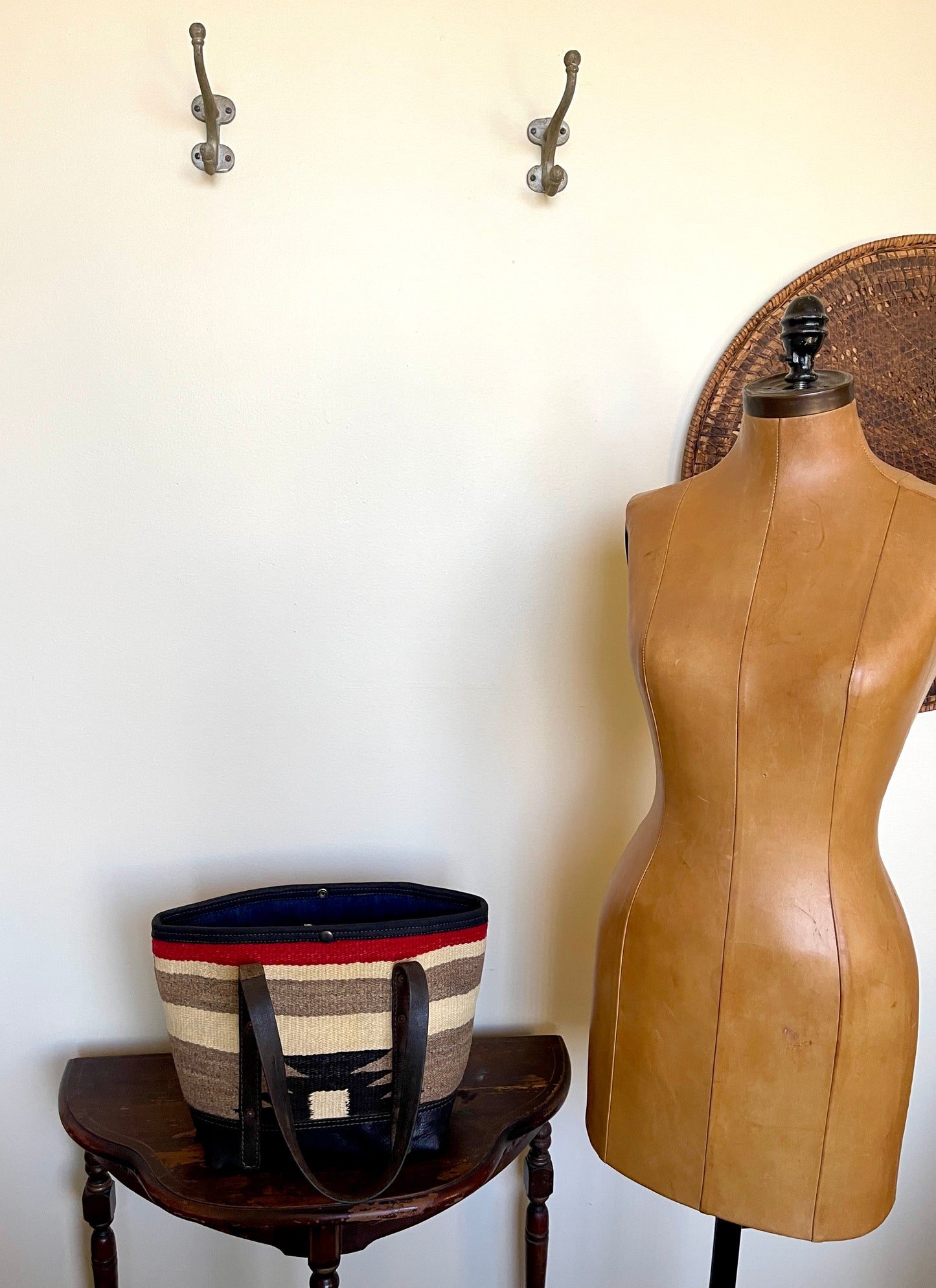 Tote - Vintage Navajo Weaving x Leather