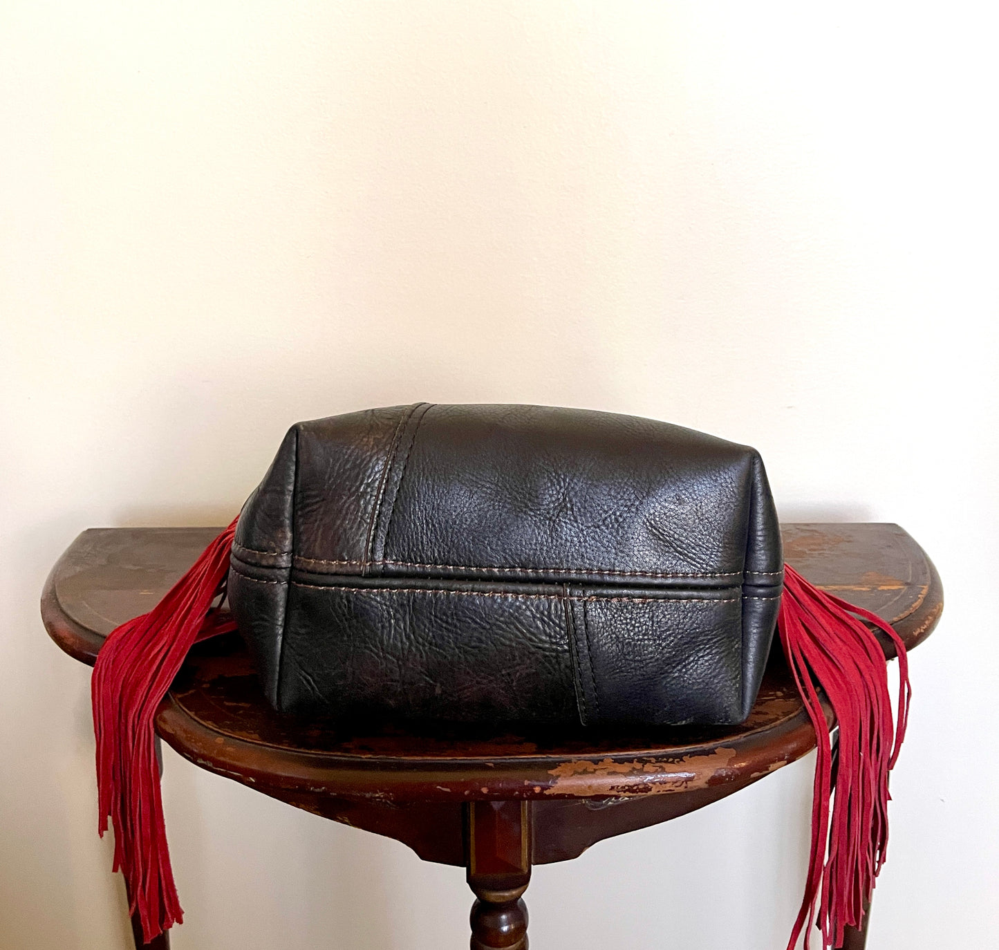 Bucket - Vintage Navajo x Leather - Fringed with Concho