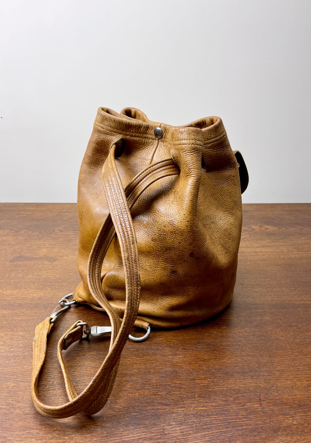 Vintage Leather Rucksack -- Sterling x Turquoise Concho
