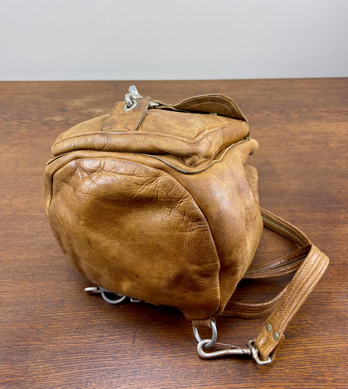 Vintage Leather Rucksack -- Sterling x Turquoise Concho