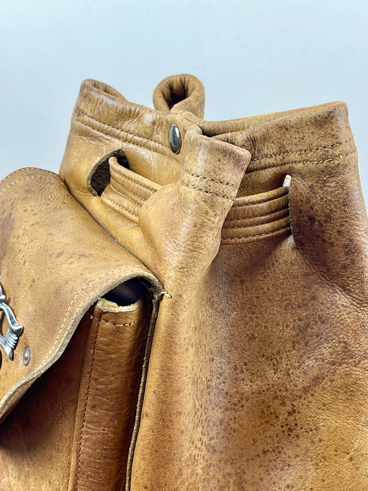 Vintage Leather Rucksack -- Sterling x Turquoise Concho