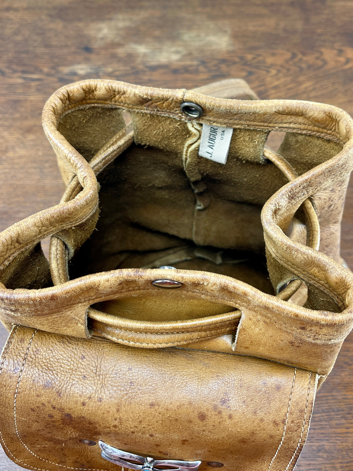 Vintage Leather Rucksack -- Sterling x Turquoise Concho