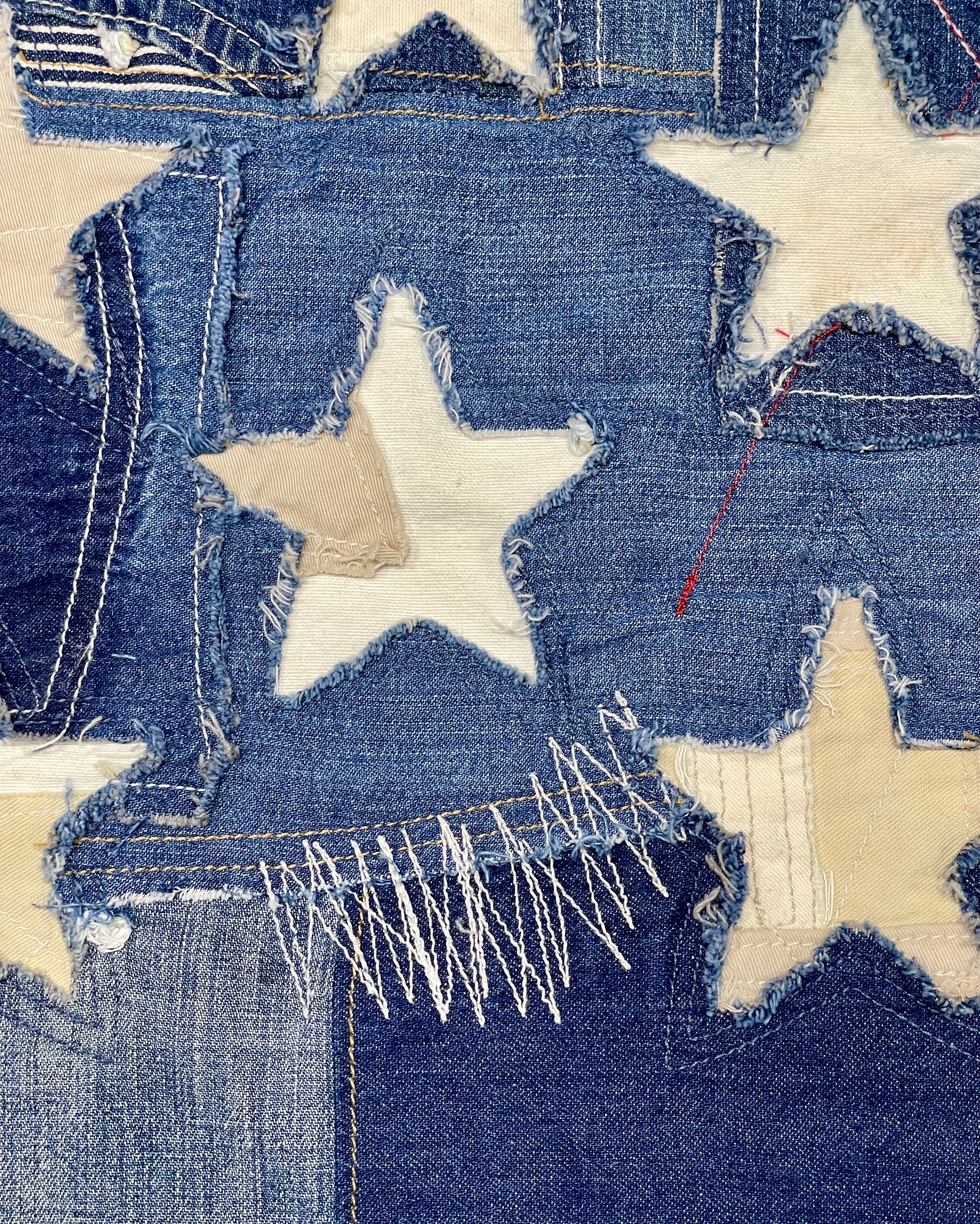 Flag - Patchwork Vintage Denim x Cream - 3' x 5' - Open Stock