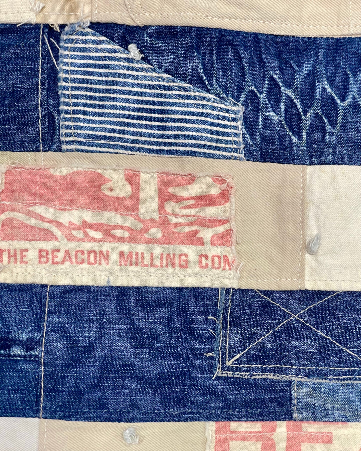 Flag - Patchwork Vintage Denim x Cream - 3' x 5' - Open Stock