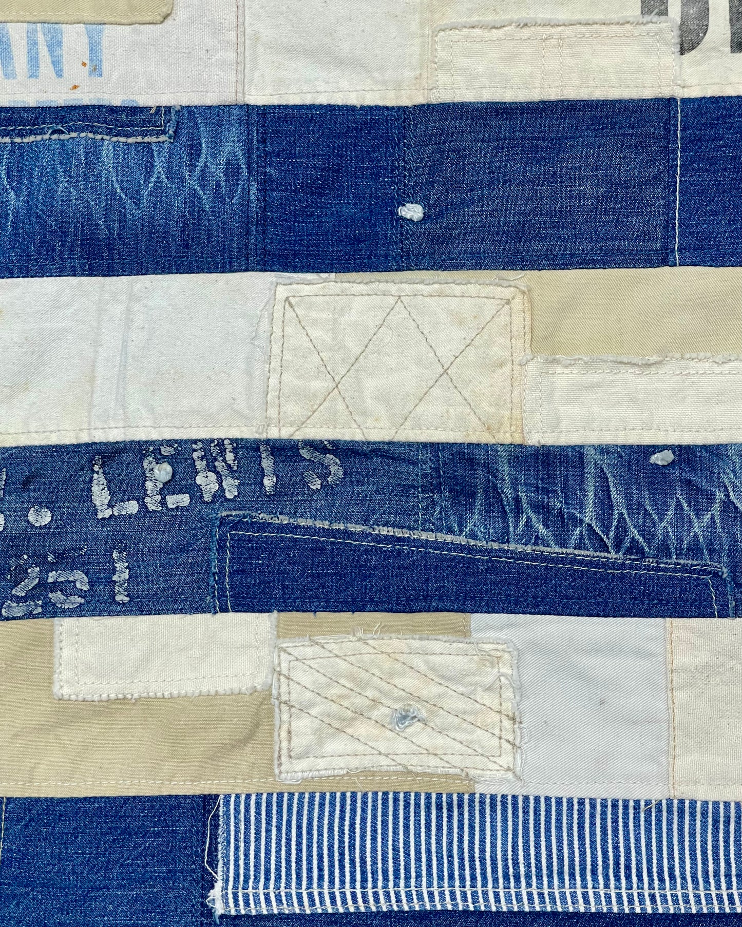 Flag - Patchwork Vintage Denim x Cream - 3' x 5' - Open Stock